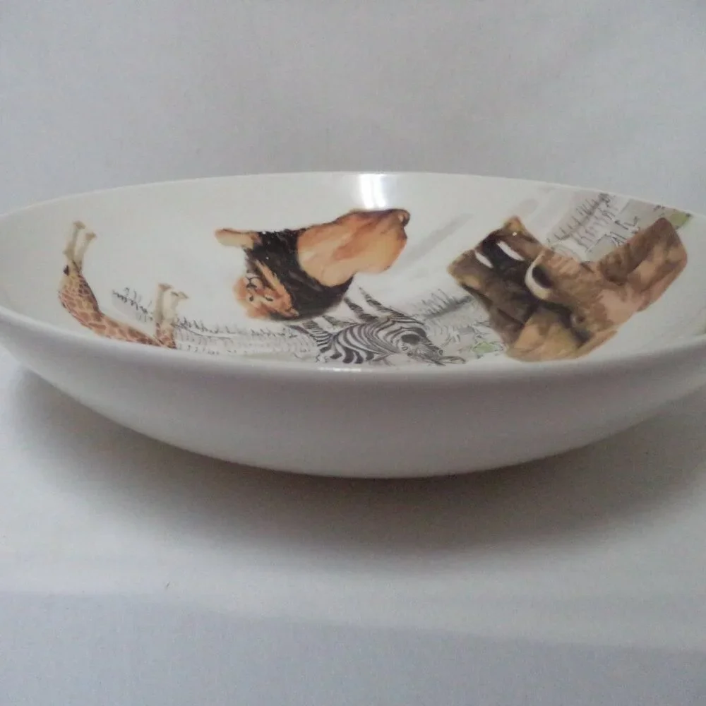 Pier 1 Africa Vintage Hand Painted Earthenware Serving Pasta Bowl Italy 3